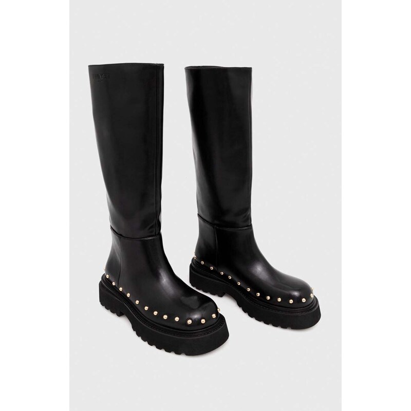 Elegantni škornji Twinset ženski, črna barva, 232TCT042