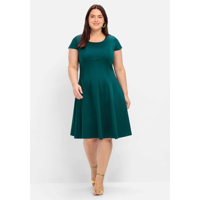 SHEEGO Koktejl obleka temno zelena