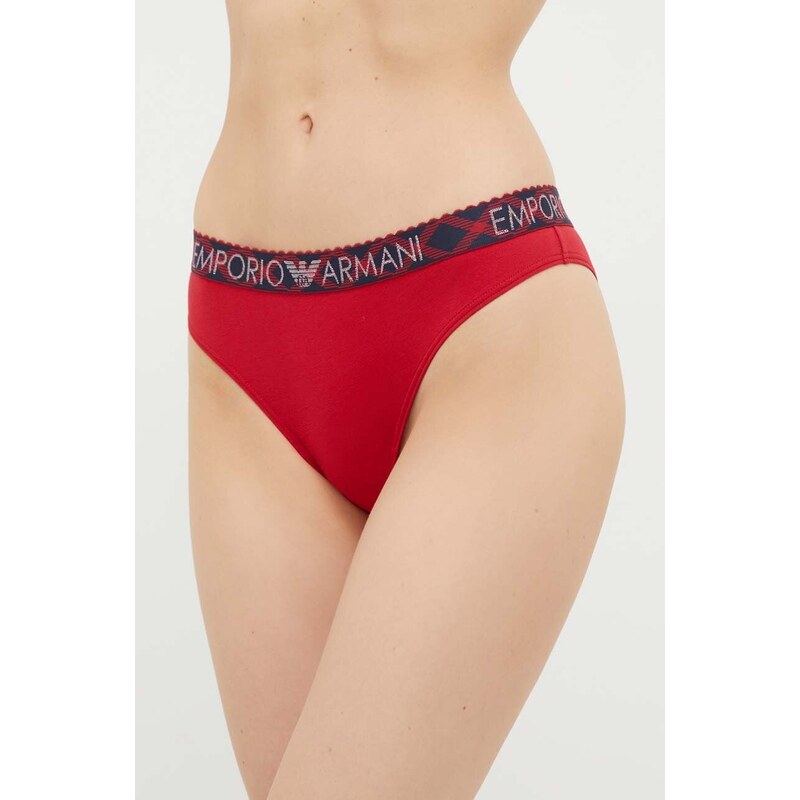 Komplet modrček in spodnjice Emporio Armani Underwear rdeča barva