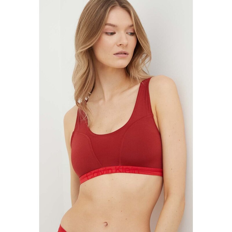 Komplet modrček in tangice Calvin Klein Underwear rdeča barva