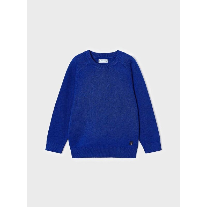 Otroški pulover s primesjo volne Mayoral mornarsko modra barva
