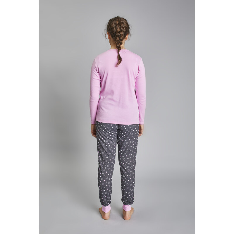 Italian Fashion Girls' pyjamas Antilia long sleeves, long legs - pink/print