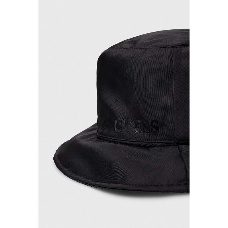 Dvostranski klobuk Guess črna barva