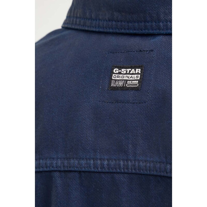 Jeans jakna G-Star Raw ženska, mornarsko modra barva