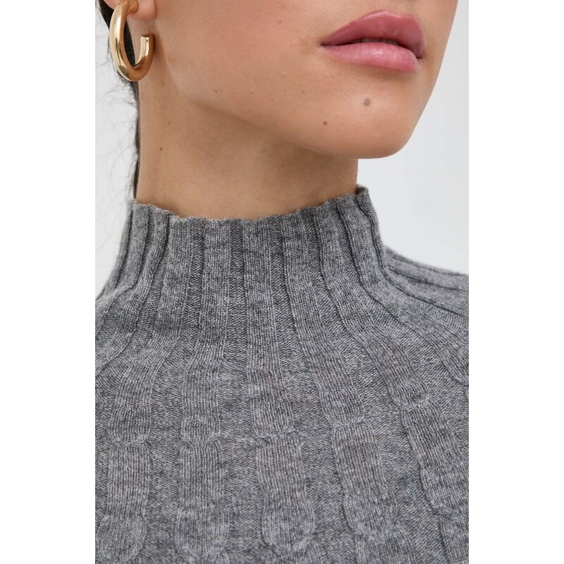 Volnen pulover Marella ženski, siva barva