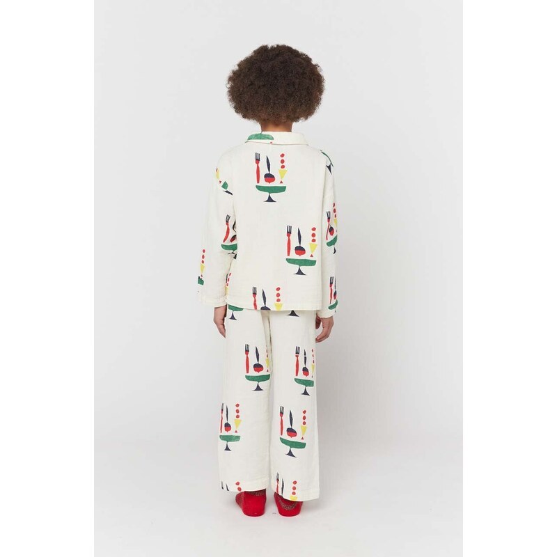 Otroška bombažna pižama Bobo Choses bež barva
