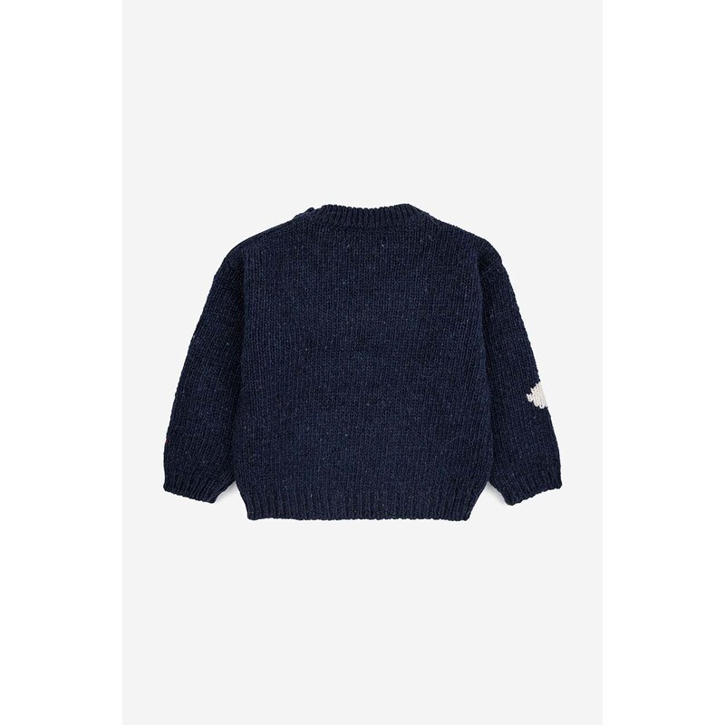 Otroški pulover z mešanico volne Bobo Choses mornarsko modra barva