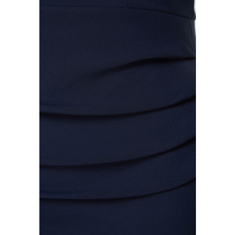 Trendyol Navy Blue opremljena elegantna večerna obleka