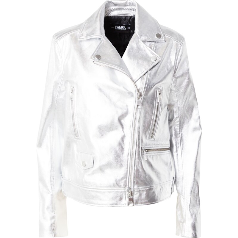 Karl Lagerfeld Prehodna jakna srebrno-siva