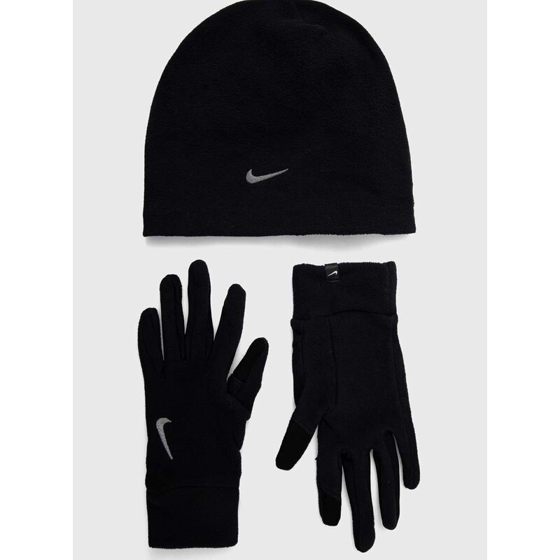 Kapa in rokavice Nike črna barva