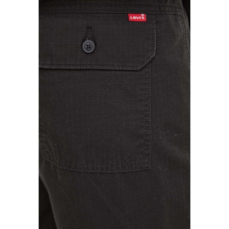 Bombažne hlače Levi's PATCH POCKET CARGO črna barva