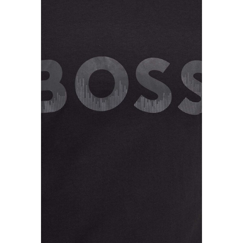 Kratka majica Boss Green moški, črna barva