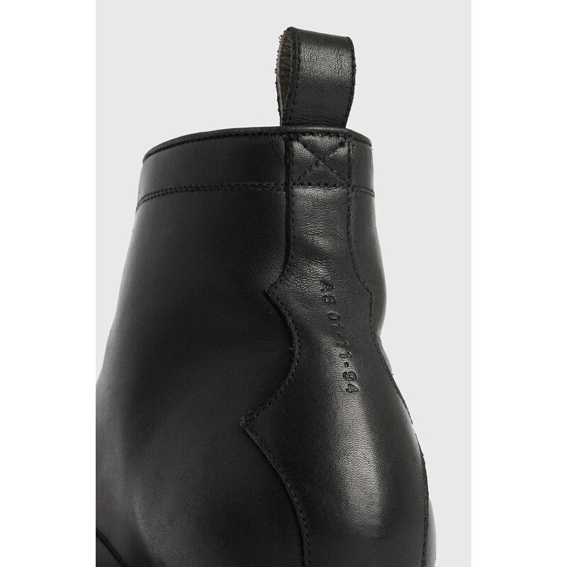 Usnjeni čevlji AllSaints Drago Boot moški, črna barva, MF561Z