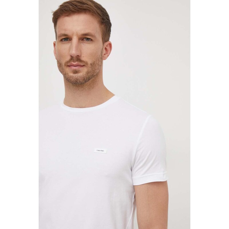 Kratka majica Calvin Klein moški, bela barva