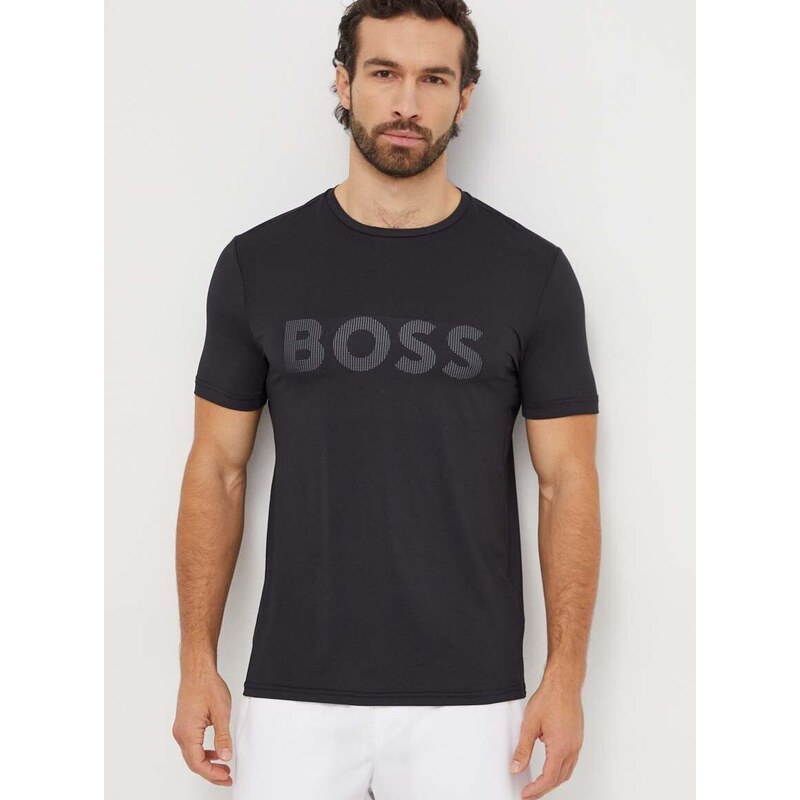 Kratka majica Boss Green moški, črna barva