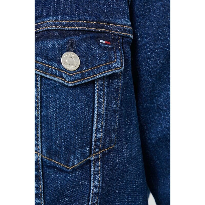 Jeans jakna Tommy Hilfiger ženska, mornarsko modra barva