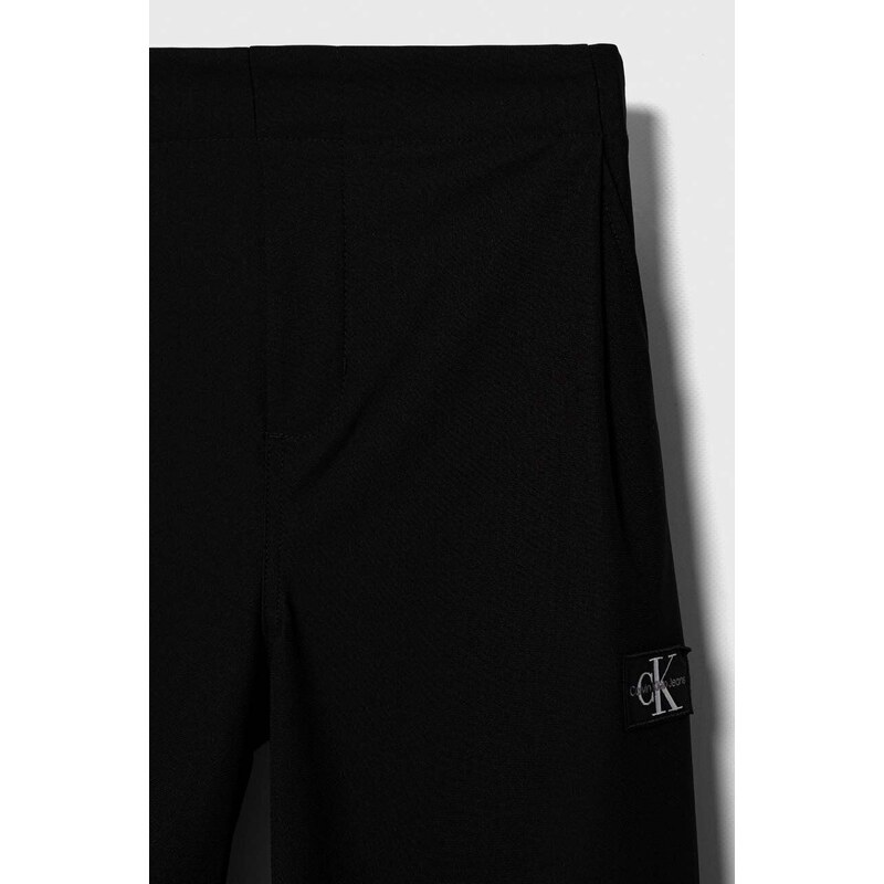 Otroške hlače Calvin Klein Jeans črna barva