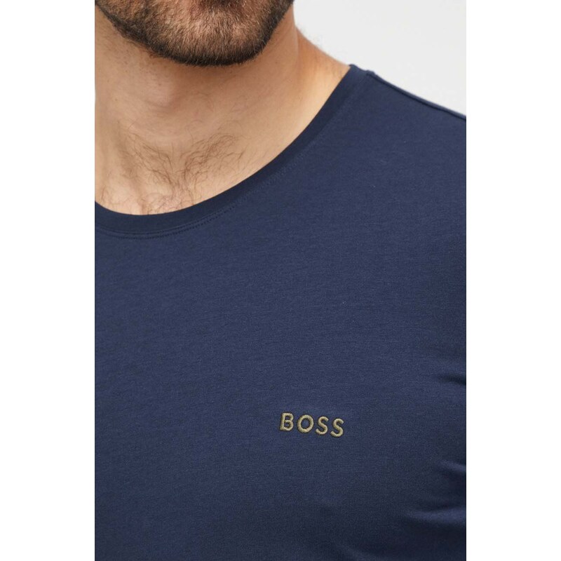 Majica lounge BOSS mornarsko modra barva