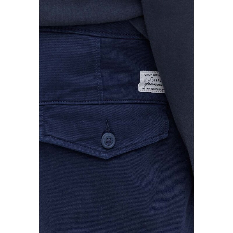 Bombažne hlače Levi's mornarsko modra barva