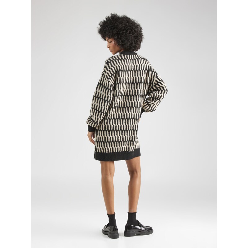 florence by mills exclusive for ABOUT YOU Pletena obleka 'Windy Drive' črna / bela