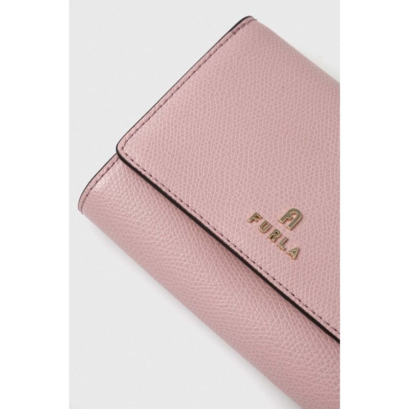 Usnjena denarnica Furla ženski, roza barva