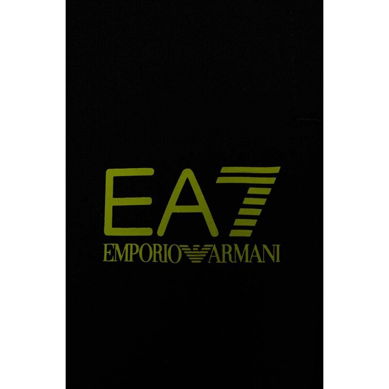 Otroški spodnji del trenirke EA7 Emporio Armani črna barva
