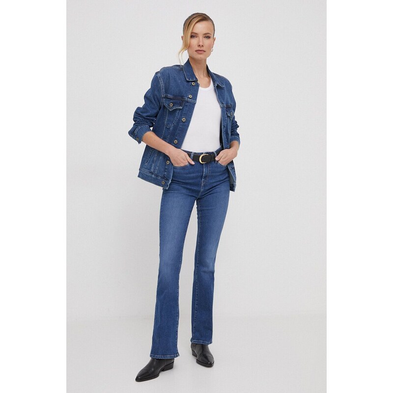 Jeans jakna Pepe Jeans ženska, mornarsko modra barva