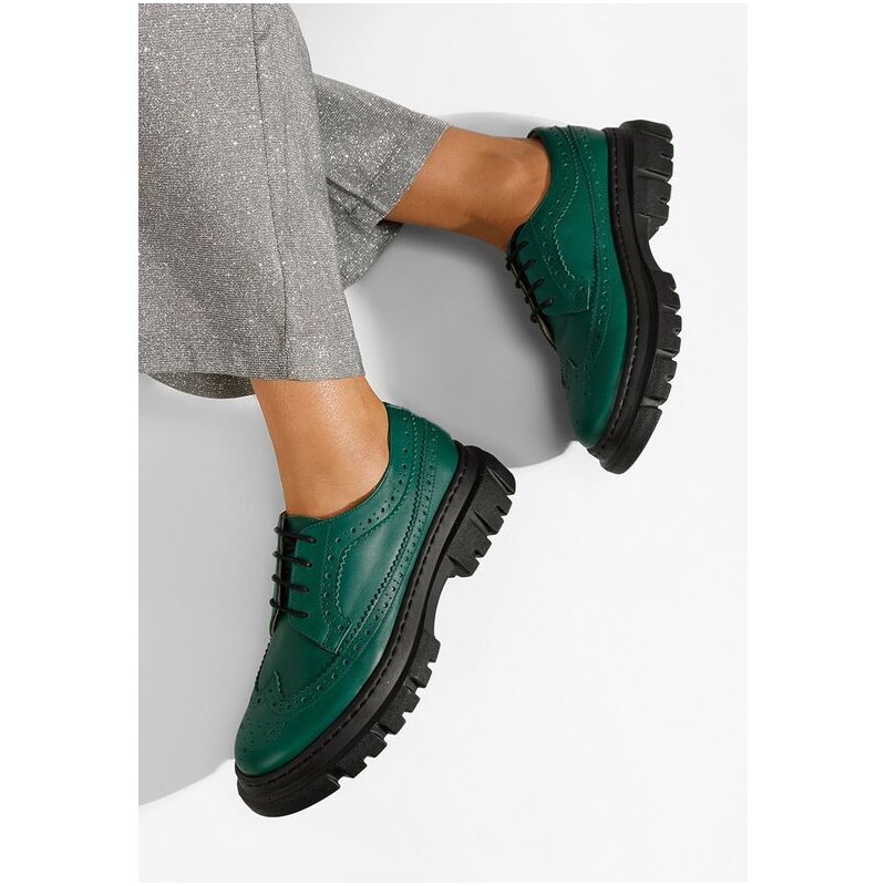 Zapatos Brogue čevlji Henise zelena