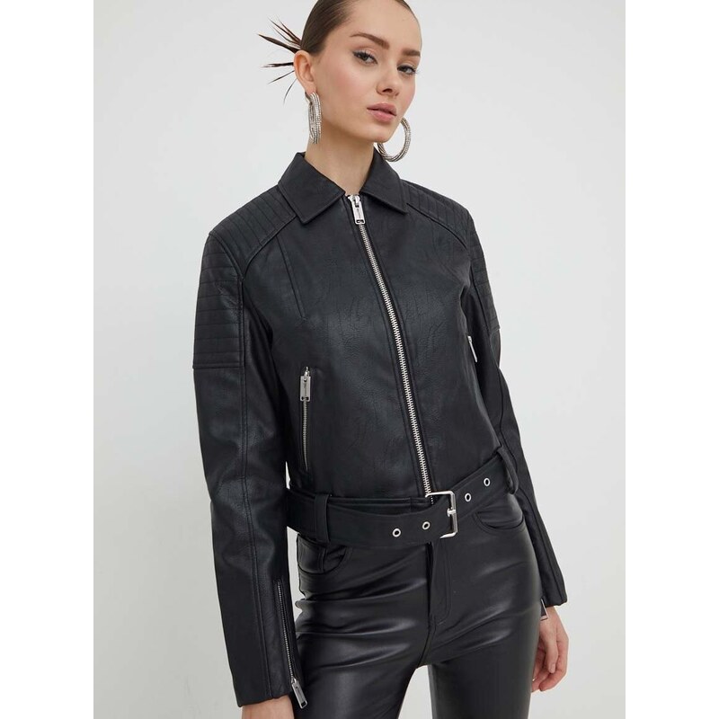 Jakna Karl Lagerfeld Jeans ženska, črna barva