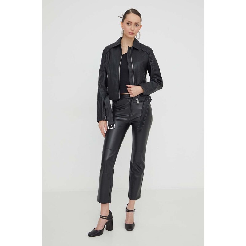 Jakna Karl Lagerfeld Jeans ženska, črna barva
