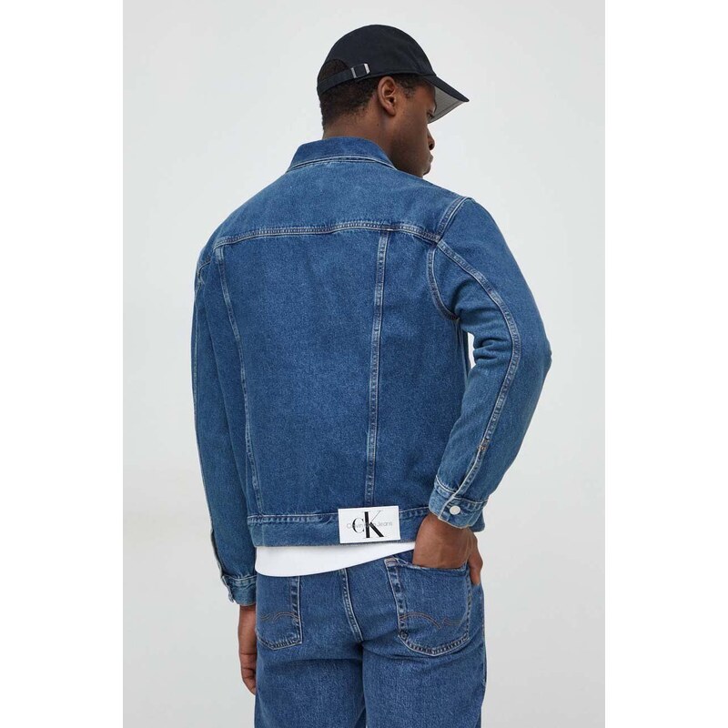Jeans jakna Calvin Klein Jeans moška, mornarsko modra barva