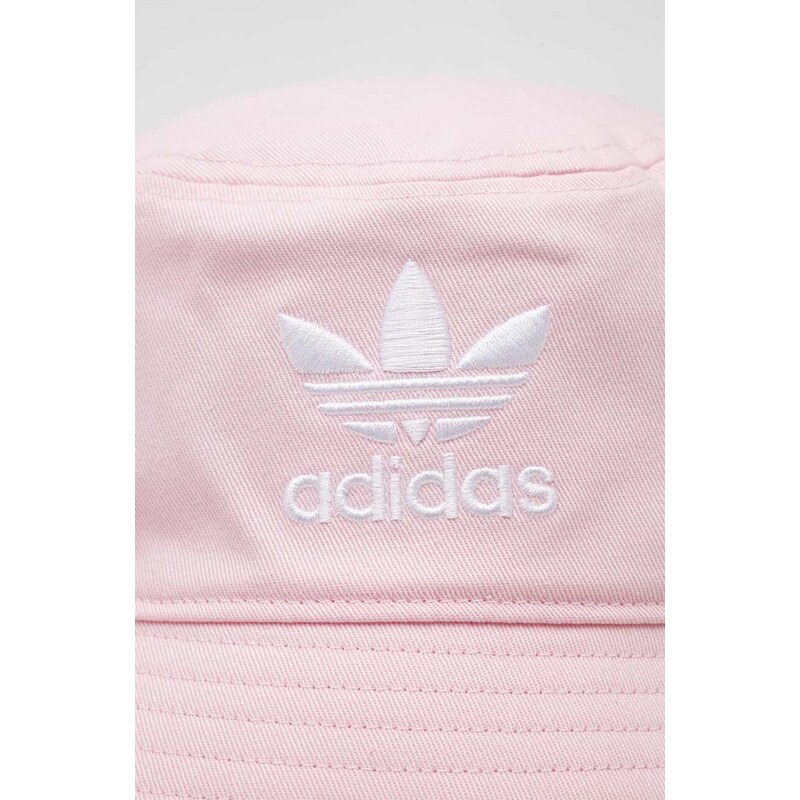 Bombažni klobuk adidas Originals roza barva