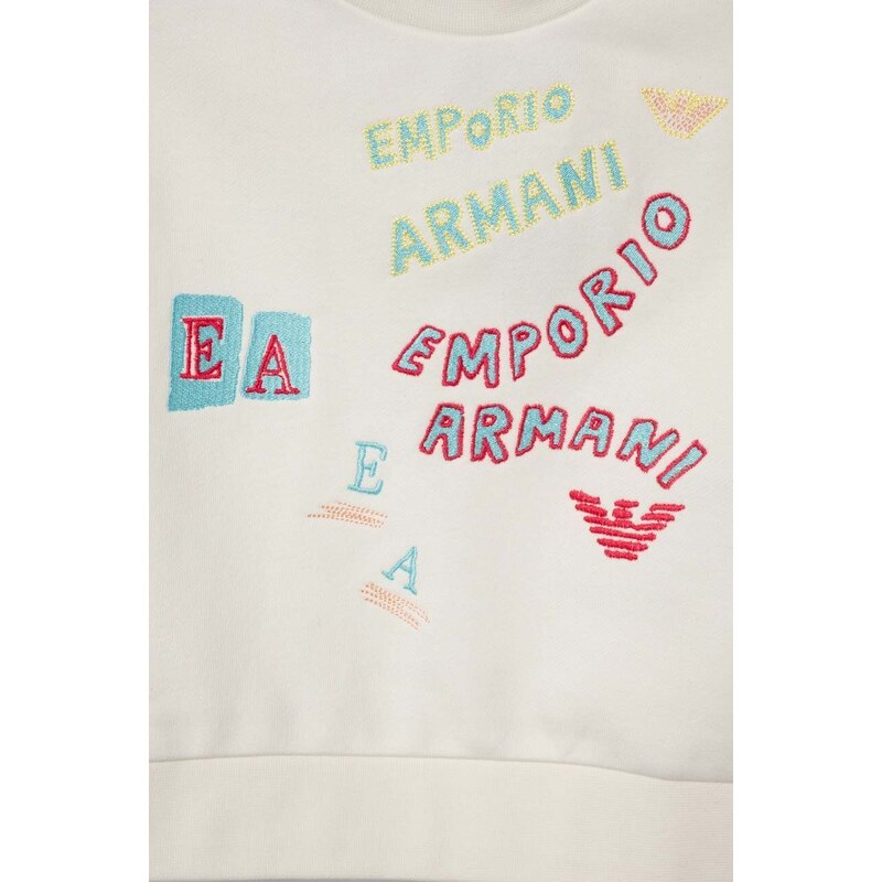 Otroški pulover Emporio Armani bela barva