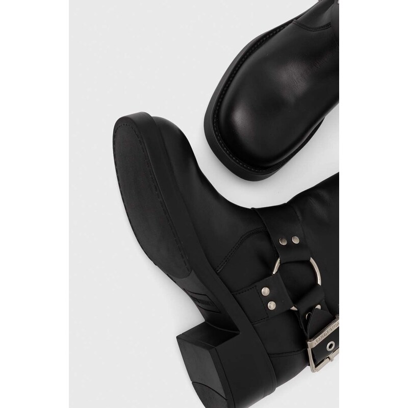 Usnjeni elegantni škornji Steve Madden Beau ženski, črna barva, SM11003069