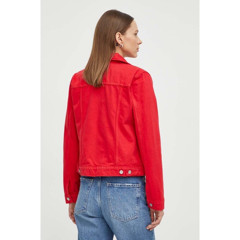 Jeans jakna Levi's ženska, rdeča barva