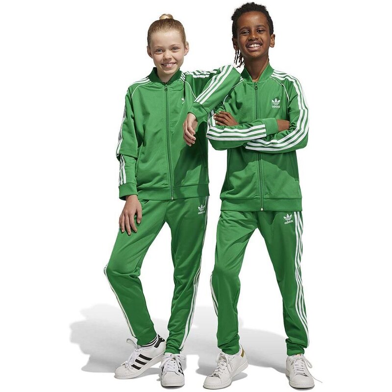 Otroški spodnji del trenirke adidas Originals zelena barva