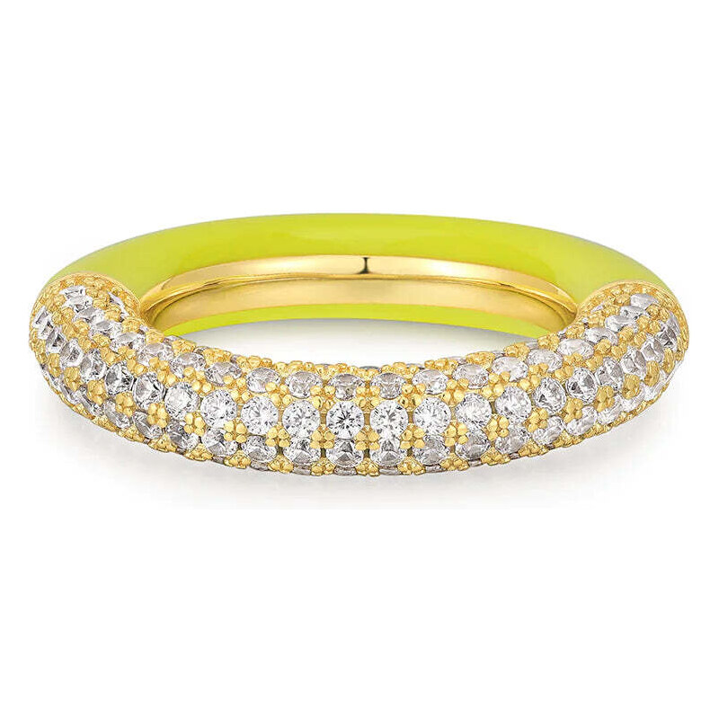 LUV AJ Pave Amalfi Ring - Neon Yellow - Gold