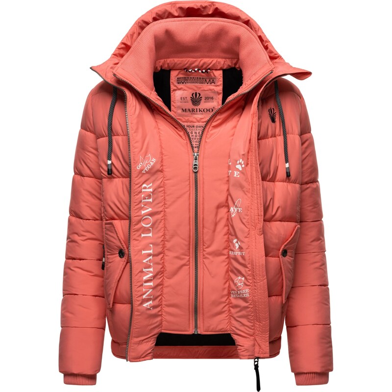 MARIKOO Zimska jakna 'Taisaa' korala / črna / bela