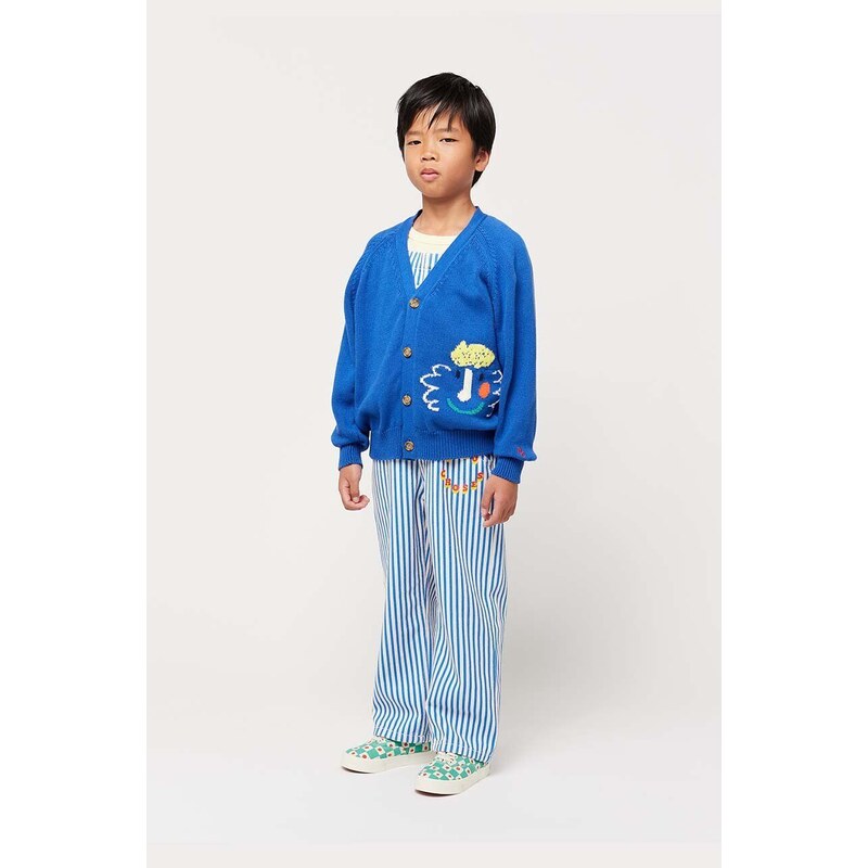 Otroška bombažna jopica Bobo Choses mornarsko modra barva