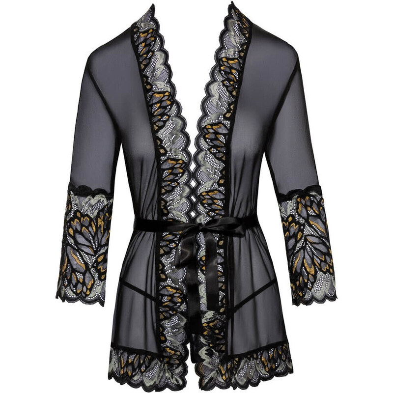 Kissable - kratka halja s trakom (črna) - L/XL