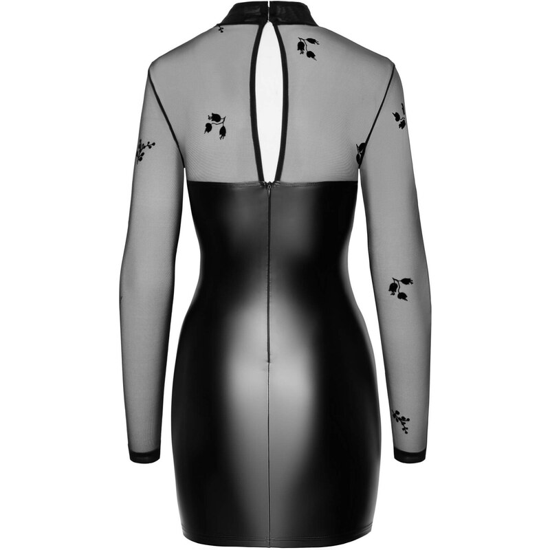 Noir - prosojna bleščeča zgornja obleka (črna)