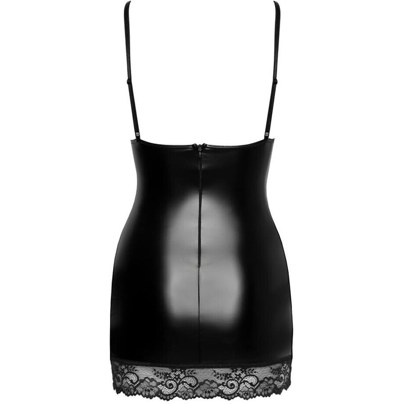 Noir - mini obleka s prosojnimi stranicami (črna)