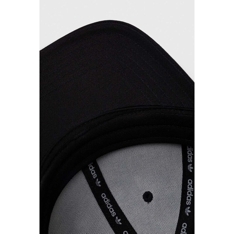 Bombažna bejzbolska kapa adidas Originals črna barva