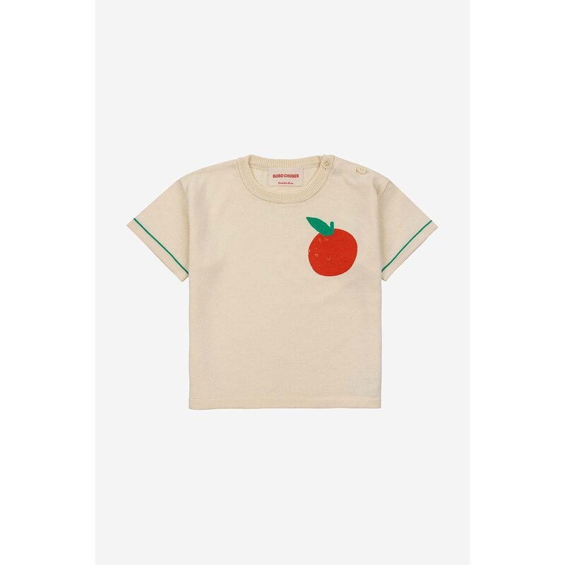 Otroška bombažna majica Bobo Choses bež barva