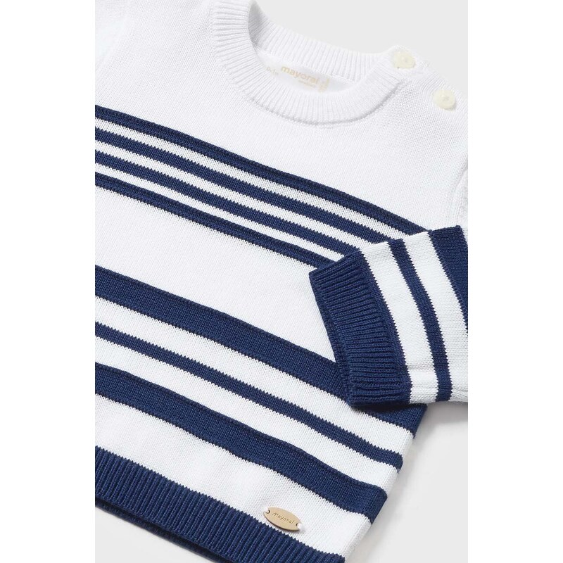 Bombažni pulover za dojenčke Mayoral Newborn mornarsko modra barva
