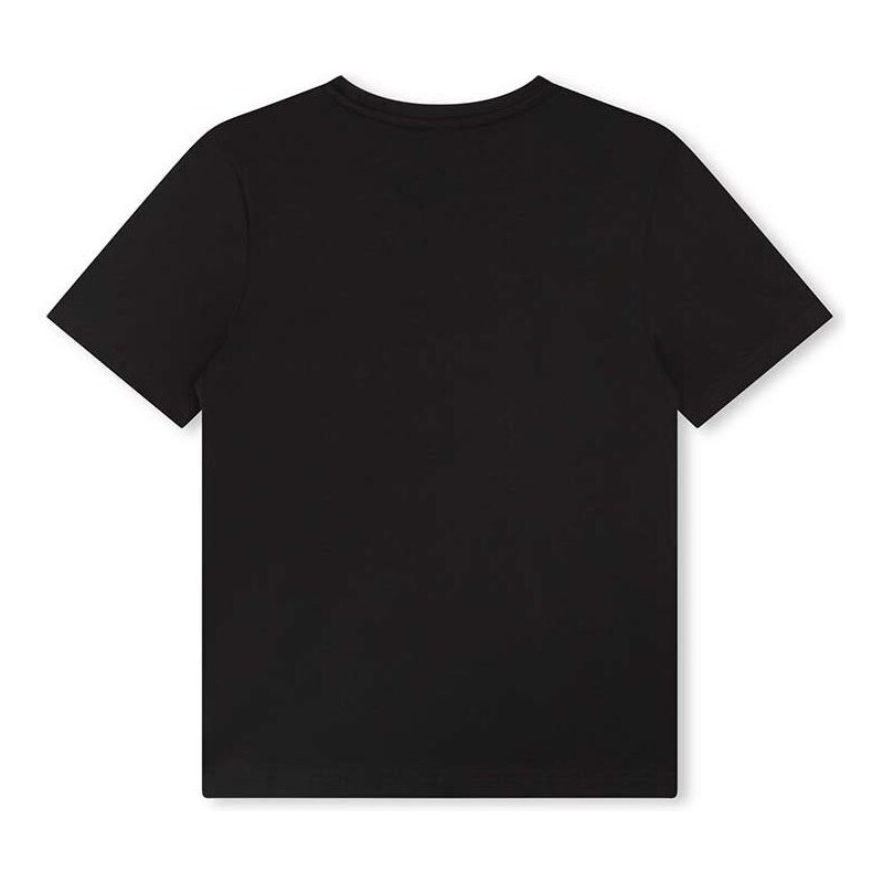 Otroška bombažna kratka majica BOSS črna barva