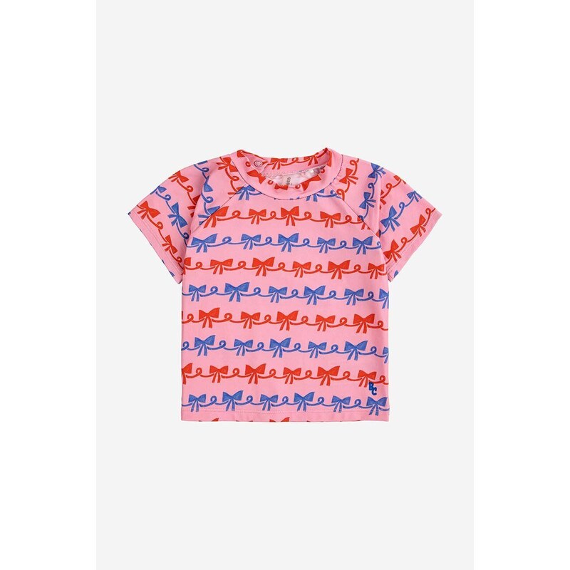 Otroška plavalna kratka majica Bobo Choses roza barva