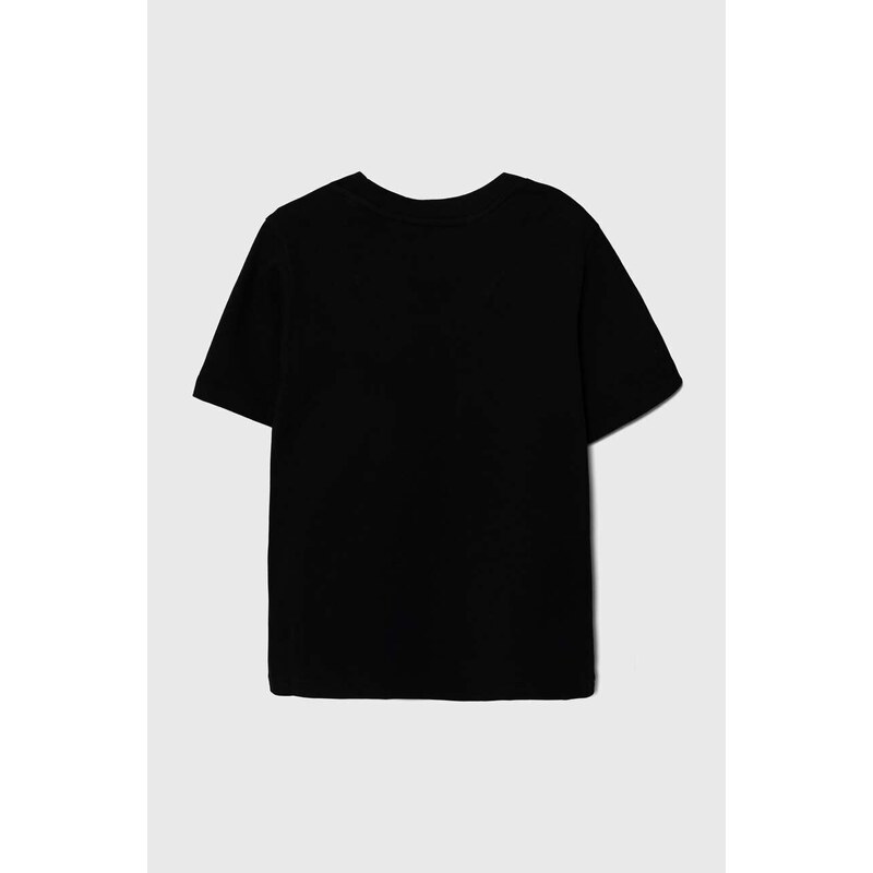 Otroška bombažna kratka majica adidas črna barva