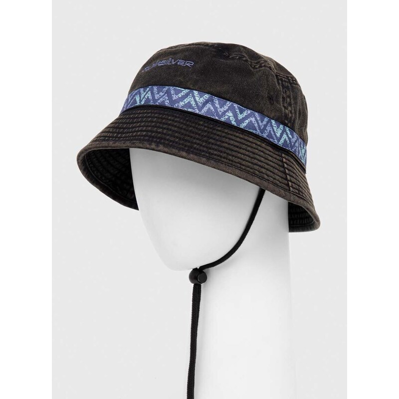 Bombažni klobuk Quiksilver črna barva
