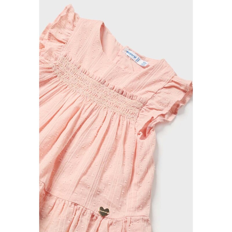 Bombažna majica za dojenčka Mayoral roza barva